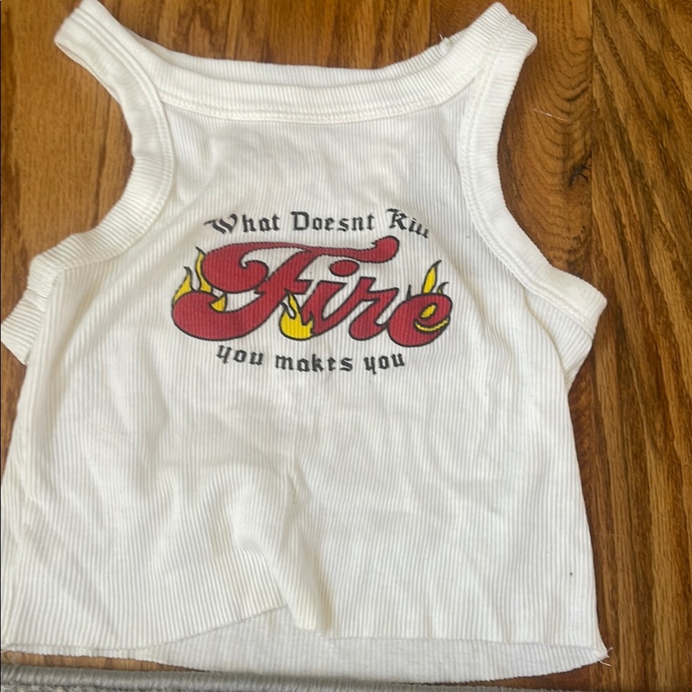 Pink and Red Graphic Scoop Neck Tank Top